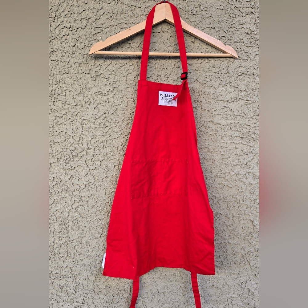 William Sonoma Red Cotton Kids Apron